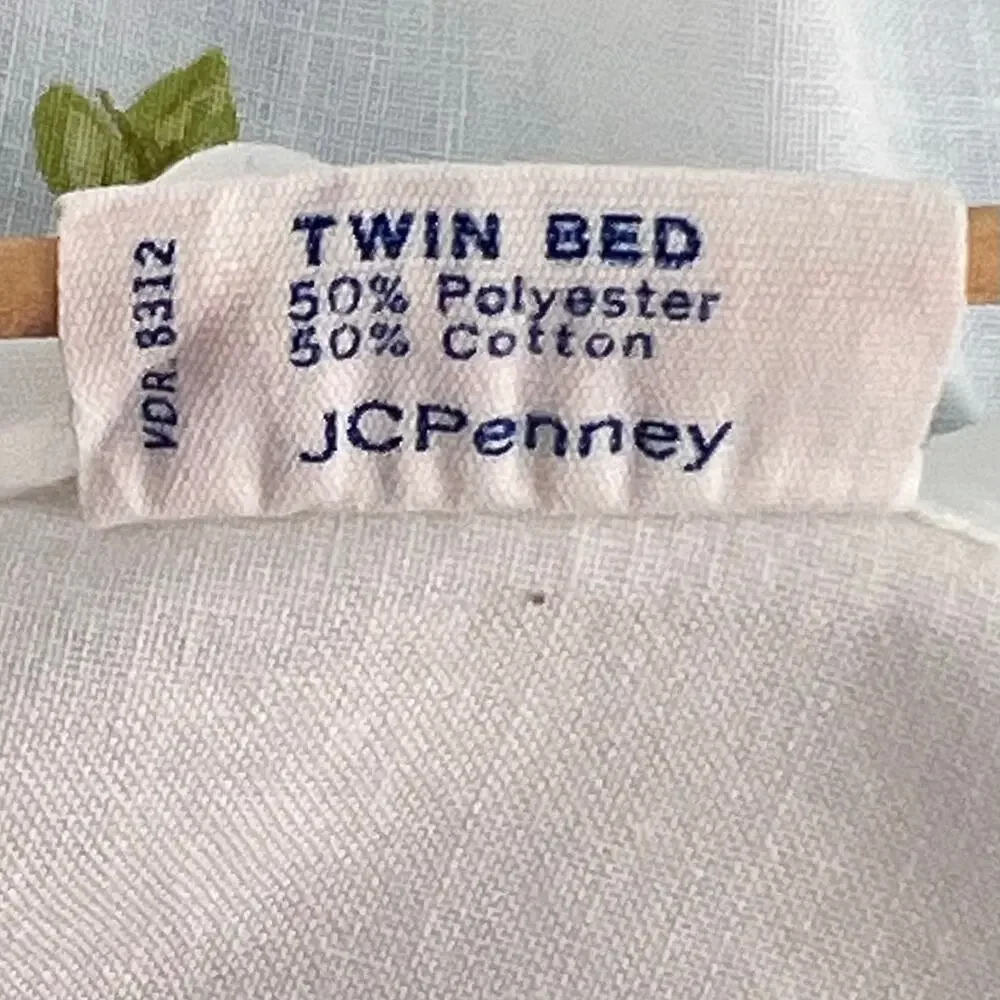 70s Cottagecore Floral Twin Size Flat Sheet 1970s Vintage JC Penney